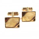 1950's Gold Tone & Whitish Light Brown Lucite Cufflinks by SWANK 12415