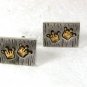 1970's Gold Tone Crowns Silver Tone Cufflinks Unbranded 11816