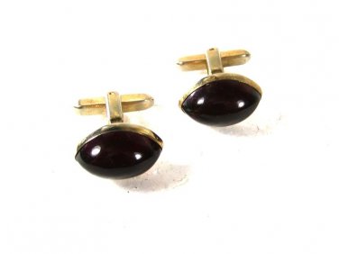 Vintage Goldtone Red Cufflinks By HICKOK U.S.A. 32616bb