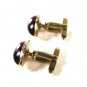 Vintage Goldtone Red Cufflinks By HICKOK U.S.A. 32616bb
