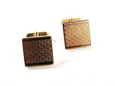 Vintage Gold Tone Square Dress Cufflinks By SWANK 51716
