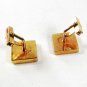 Vintage Gold Tone Square Dress Cufflinks By SWANK 51716