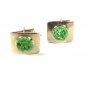 Vintage Silver Tone Blue Green Cufflinks Unbranded 53116
