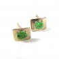 Vintage Silver Tone Blue Green Cufflinks Unbranded 53116