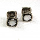 Art Deco Silvertone & Black Cufflinks By SNAP LINK KUM-A-PART 62217