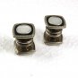 Art Deco Silvertone & Black Cufflinks By SNAP LINK KUM-A-PART 62217