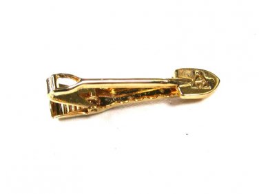Gold Tone Shovel Tie Clasp Unbranded 4 Triangles In Large Triangle.111715