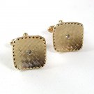 Vintage Goldtone & Rhinestone ?? Cufflinks 51917