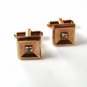 Vintage Small Goldtone Sparkly Stone Cufflinks By HICKOK USA 42616