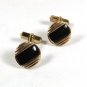 Vintage Gold Tone & Black Cufflinks By SWANK 52116