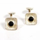 Great Lookiing Dressy Silvertone & Black Cufflinks Unbranded 101515