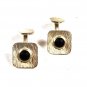Great Lookiing Dressy Silvertone & Black Cufflinks Unbranded 101515