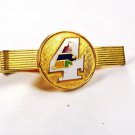 Vintage Gold Tone & Enameled Number 4 Tie Clasp Unbranded.111715