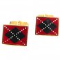Vintage Goldtone Red Blue White Scotch Plaid Cufflinks By SWANK 71717