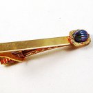 Vintage Gold Tone & Bluish Purplish Shiney Tie Clasp 102816