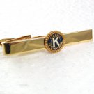 Vintage Goldtone Blue White Kiwanis International Tie Clasp 71717