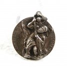 Vintage Sterling Silver St Christoher Protect Us Pendant By THEDA 72017