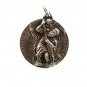 Vintage Sterling Silver St Christoher Protect Us Pendant By THEDA 72017