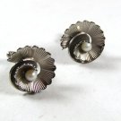 Vintage Silver Tone Swirl & Faux Pearl Cufflinks Unbranded 52116