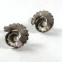 Vintage Silver Tone Swirl & Faux Pearl Cufflinks Unbranded 52116