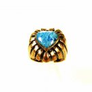 Sterling Silver & Blue Onyx Heart Ring Size 7 Unbranded 81715