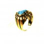 Sterling Silver & Blue Onyx Heart Ring Size 7 Unbranded 81715