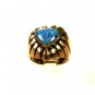 Sterling Silver & Blue Onyx Heart Ring Size 7 Unbranded 81715