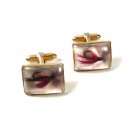 Vintage Gold Tone White Lucite Fishing Lure Cufflinks Unbranded 7116