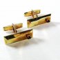 Goldtone & Small Red Rhinestone Cufflinks Unbranded 41216