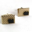 Vintage Goldtone & Black  Cufflinks By DANTE 81817