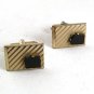 Vintage Goldtone & Black  Cufflinks By DANTE 81817