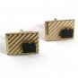 Vintage Goldtone & Black  Cufflinks By DANTE 81817