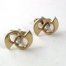 Vintage Goldtone & Rhinestone Cufflinks 61417
