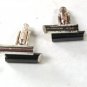 Vintage Silver Tone & Black Cufflinks By HICKOK USA 61716