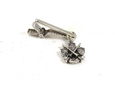 Vintage Silver Tone Coat of Arms Tie Clasp By ANSON PAT. PEND. 3117
