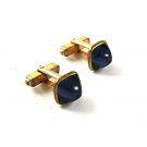 Vintage Gold Tone & Blue Cufflinks by SWANK 121416