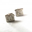 Vintage Silver Tone Initial B Cufflinks Unbranded 53116