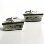 Silver Tone & Black Cufflinks by ANSON 102715