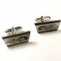 Silver Tone & Black Cufflinks by ANSON 102715