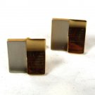 Vintage Silver Tone & Gold Tone Square Cufflinks 81016