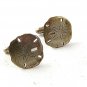 Vintage Silver Tone SAND DOLLAR Cufflinks 1917