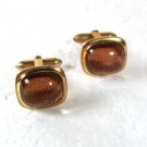Gold Tone & Glittery Copperish Dress Cufflinks by CORRECT QUALITY 11816