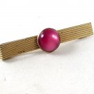 Vintage Gold Tone & Pink Tie Clasp 102516
