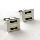 Silver Tone & Black & White Cufflinks 121916