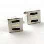 Silver Tone & Black & White Cufflinks 121916