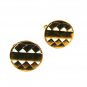 Vintage Gold Tone Black Blue Cufflinks Unbranded 122315