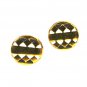 Vintage Gold Tone Black Blue Cufflinks Unbranded 122315