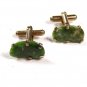 Goldtone & Green Stone Cufflinks Unbranded 102215