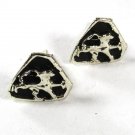 1970's Silver Tone & Black Lion or Panther Cufflinks Unbranded 51616