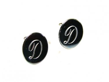 Vintage Silver Tone Initial / Letter D Cufflinks Unbranded 122315